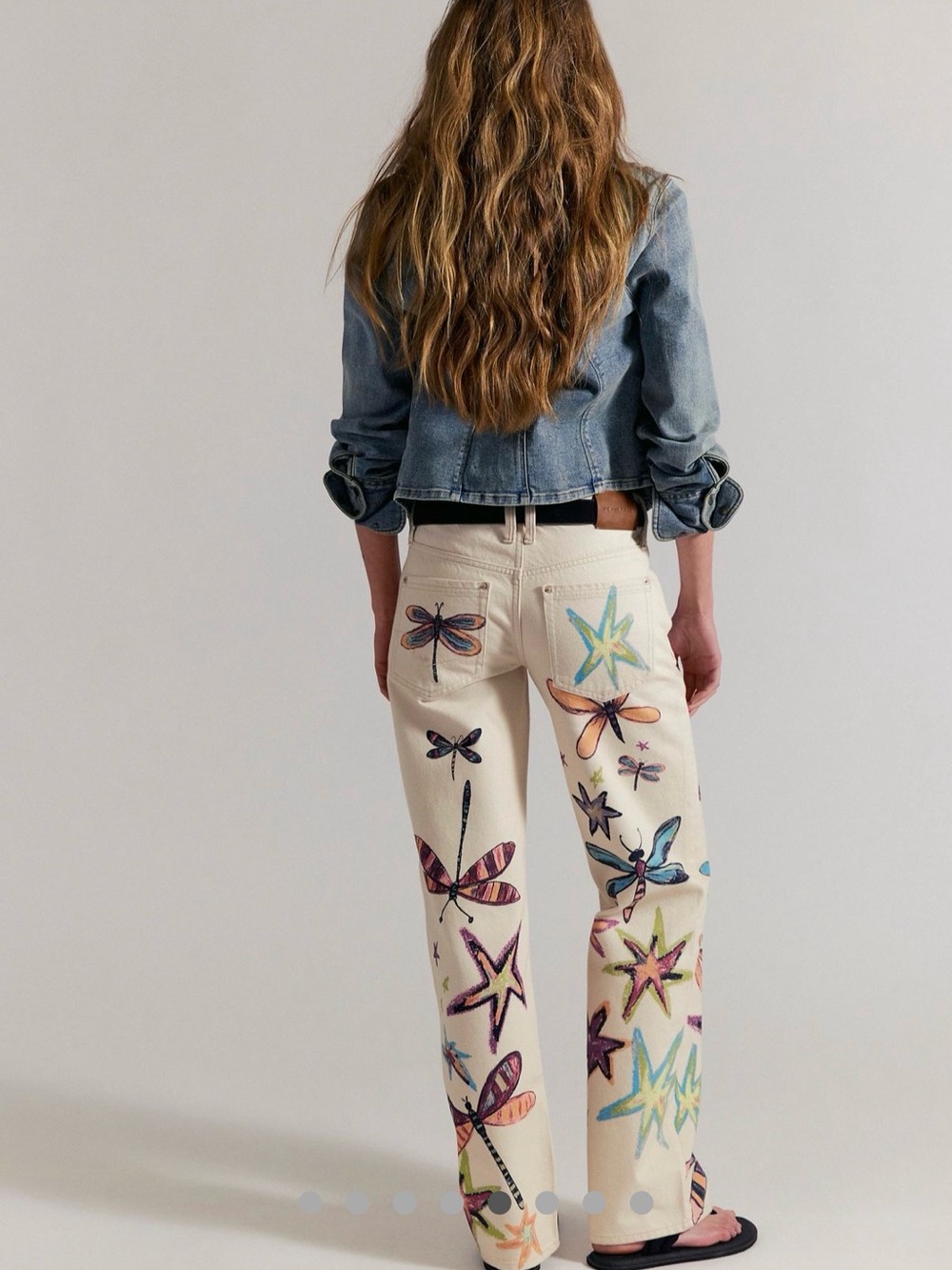 We The Free  Free People  Tennessee Low-Rise Illusions Jeans dragonflies, nwt27